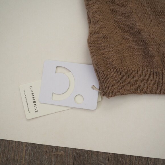 NWT Commense Cotton Blends Brown Knit Crop Top sz M - Picture 5 of 8